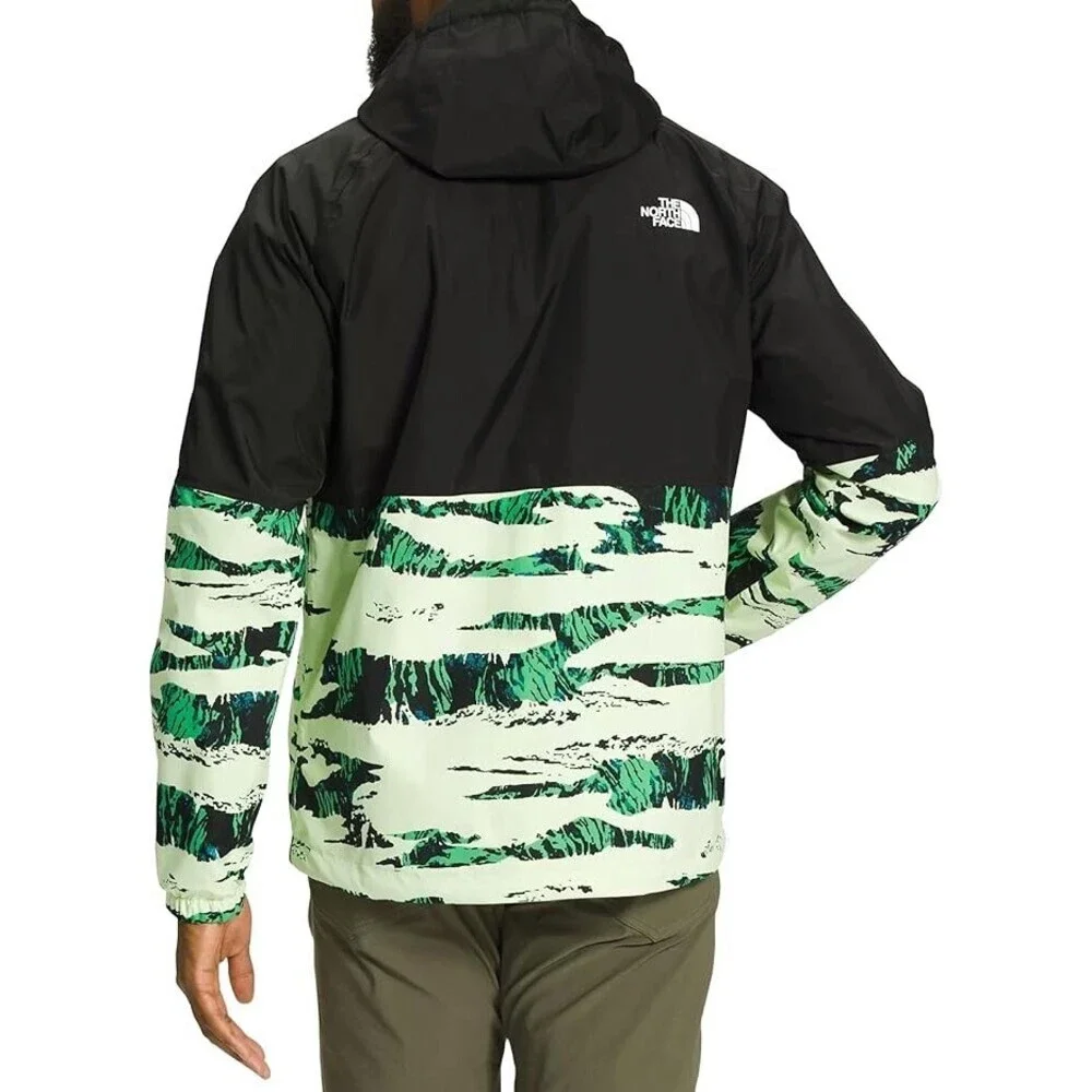 The North Face Antora Rain Jacket Mens 2XL TNF Black Camo Full Zip Hooded ASM292